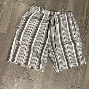 SHEIN Men's Striped Black and White Shorts